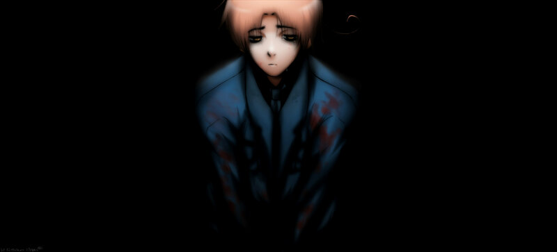 Anime Character in Blood-stained Coat
