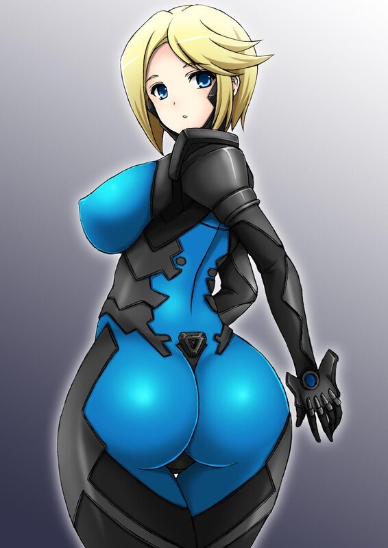 anime character in blue and black suit