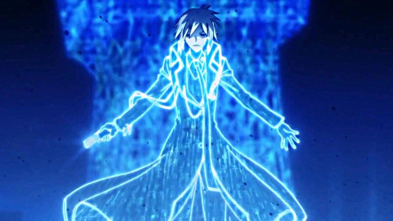 Anime Character in Blue Aura