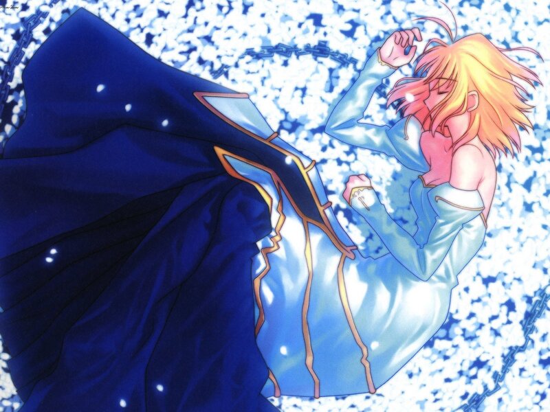 Anime Character in Blue Dress — Dramatic