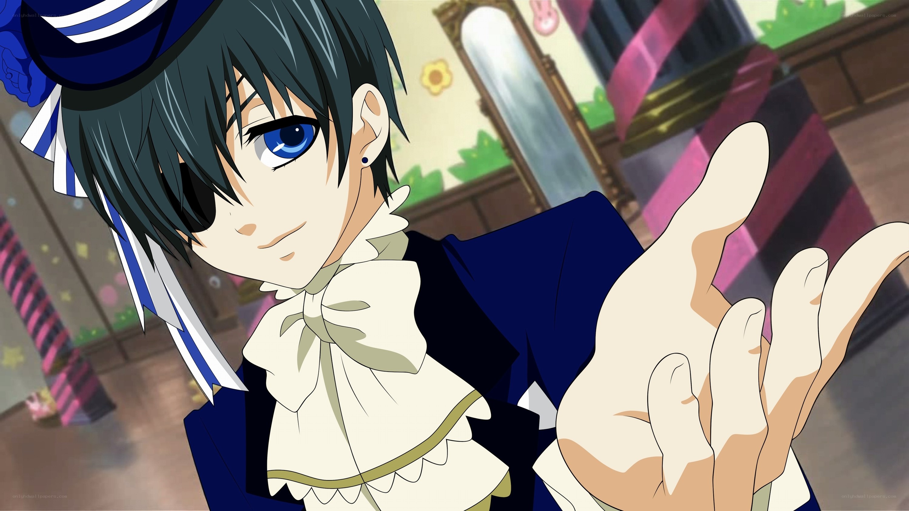 anime character in blue hat
