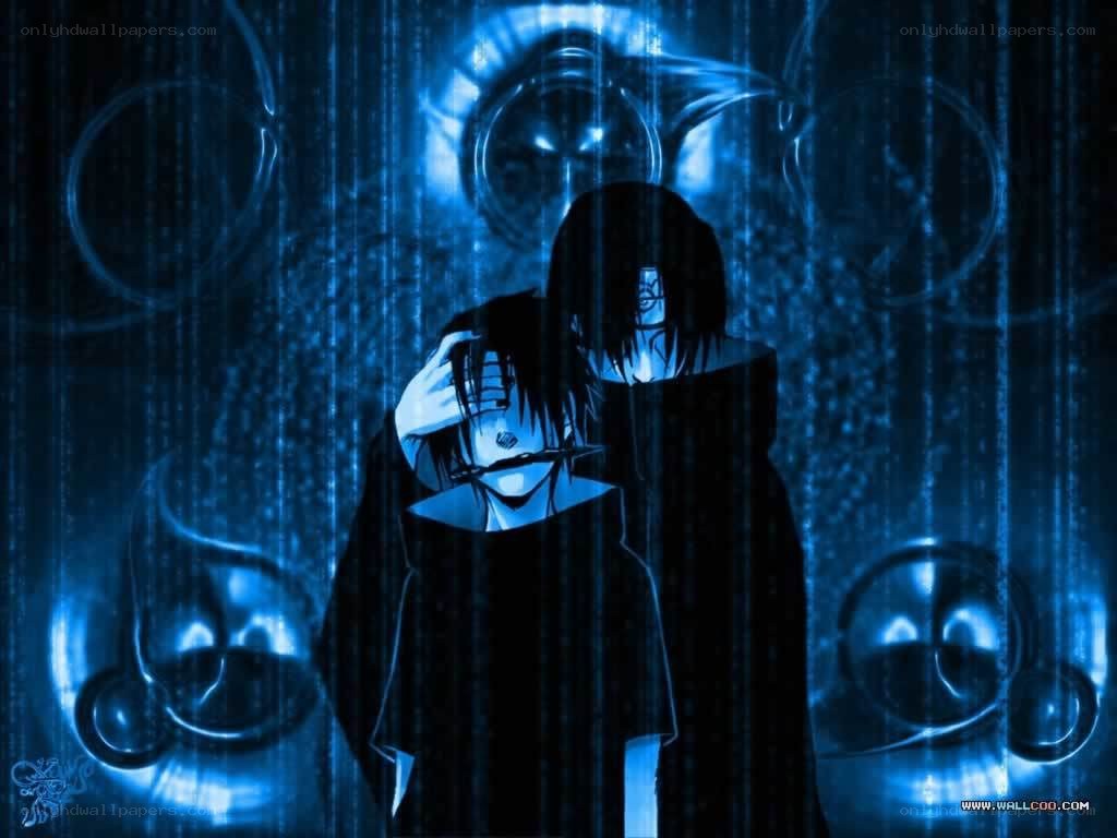 anime character in blue light
