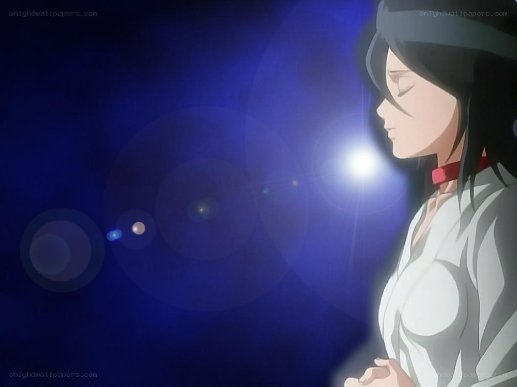 anime character in blue light