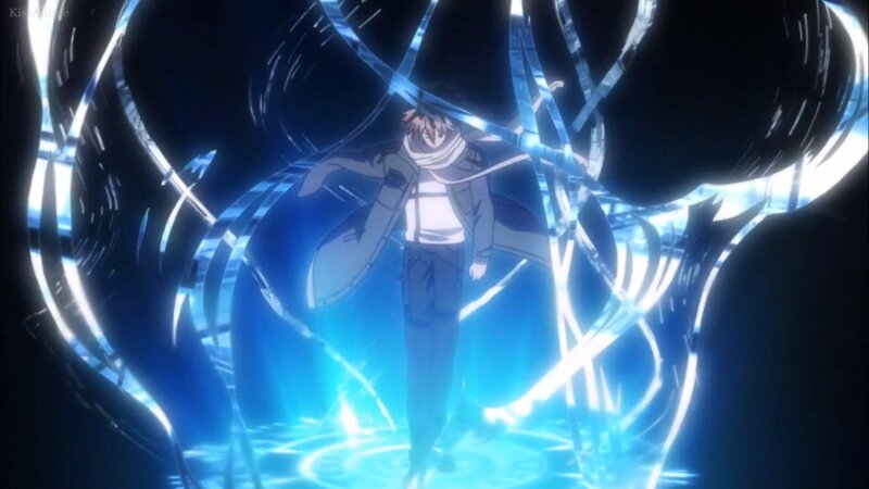 Anime Character in Blue Light — Dramatic, Night, Light Effects
