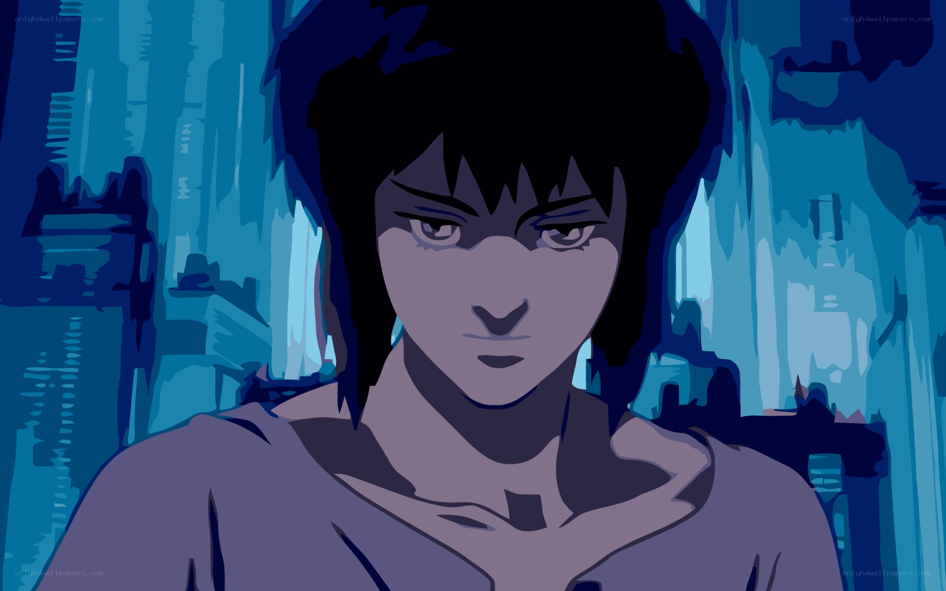 anime character in blue lighting