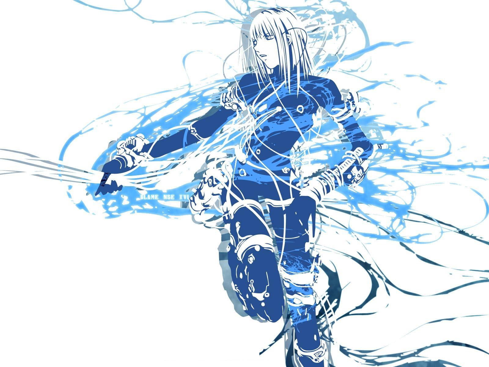 anime character in blue motion
