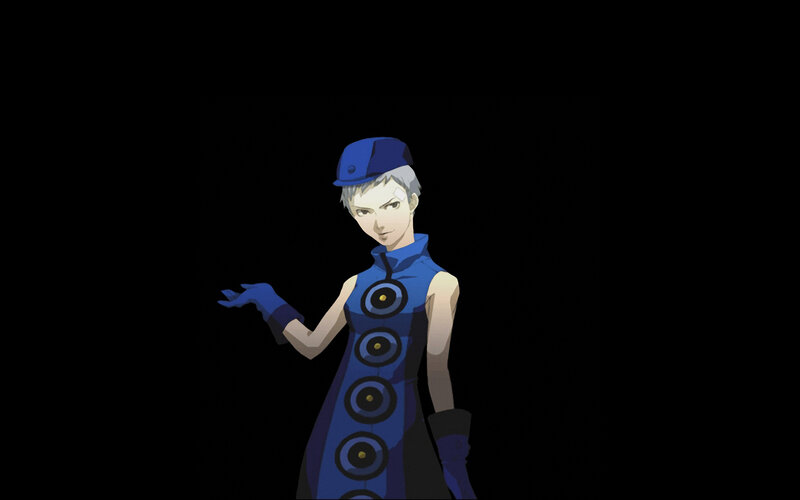 anime character in blue outfit