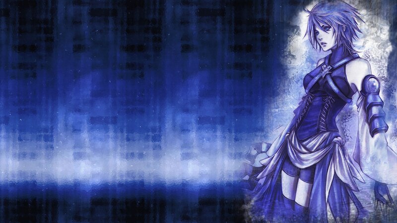 Anime Character in Blue Outfit — Dramatic