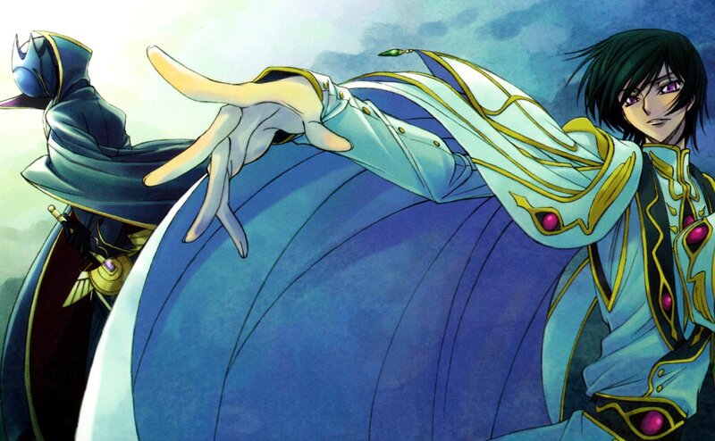 anime character in blue robe