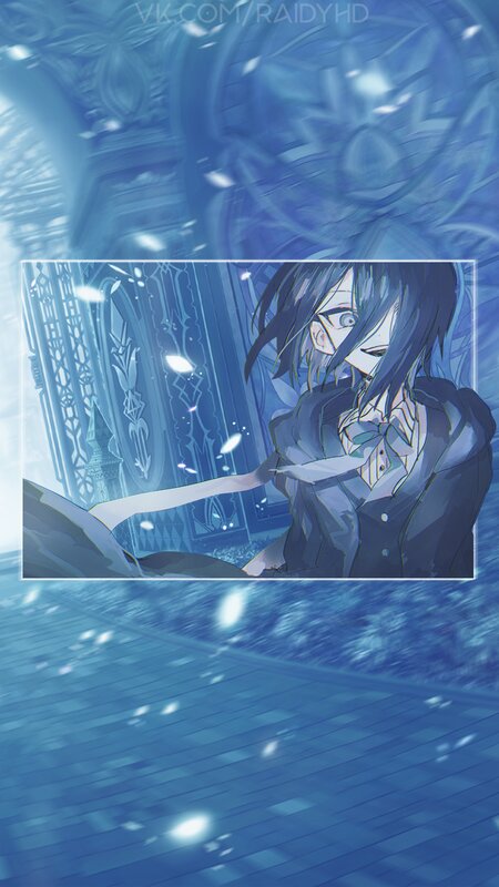 Anime Character in Blue Room — Dramatic