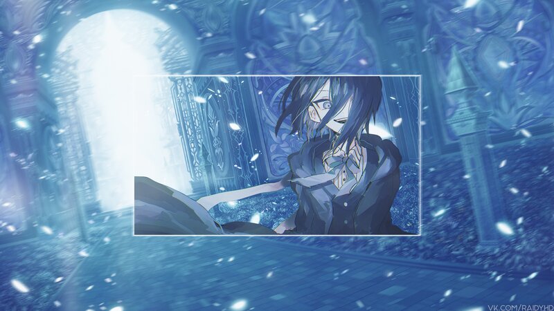 Anime Character in Blue Room