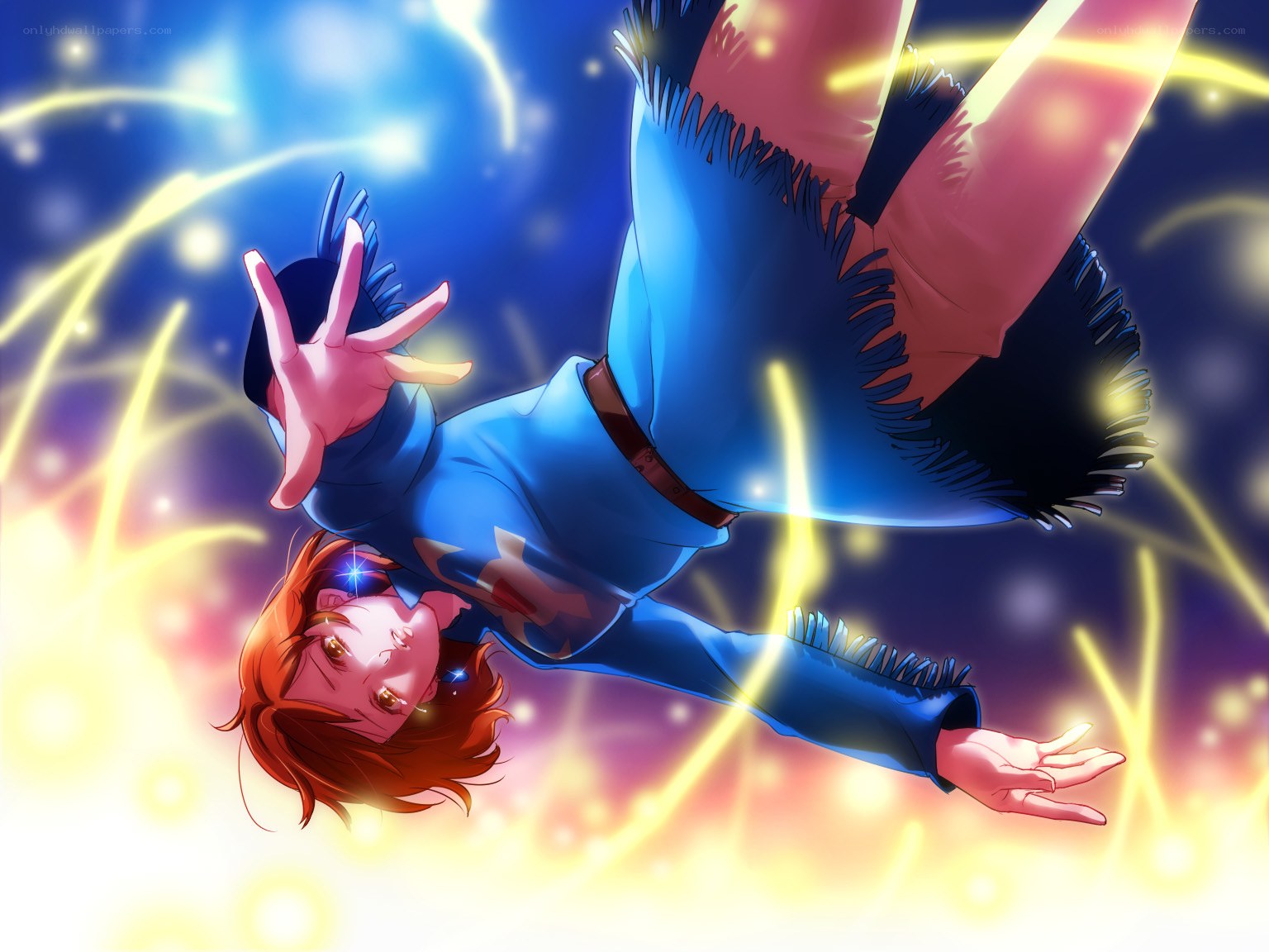 anime character in blue suit