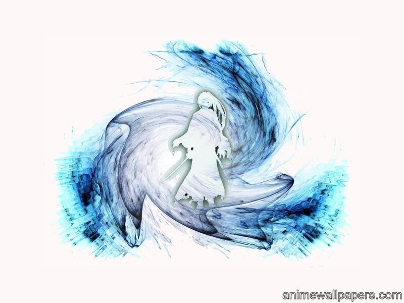 anime character in blue swirl