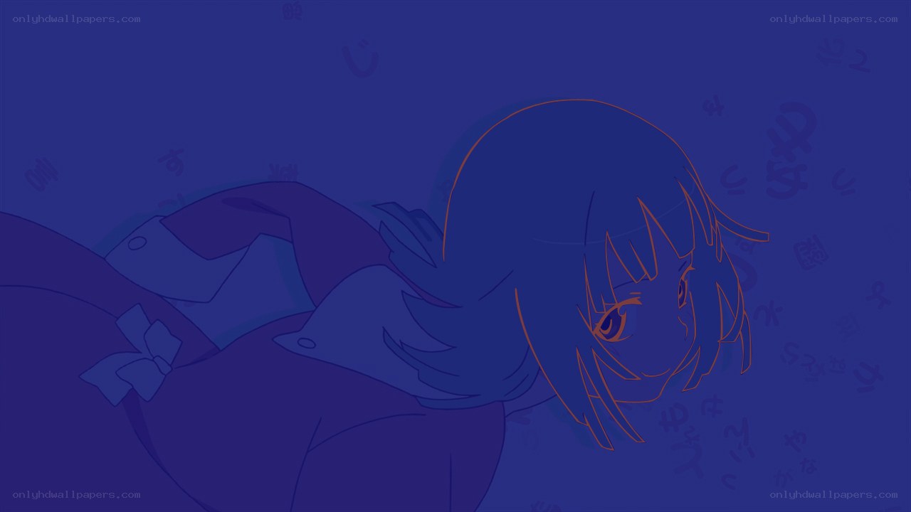 anime character in blue tones