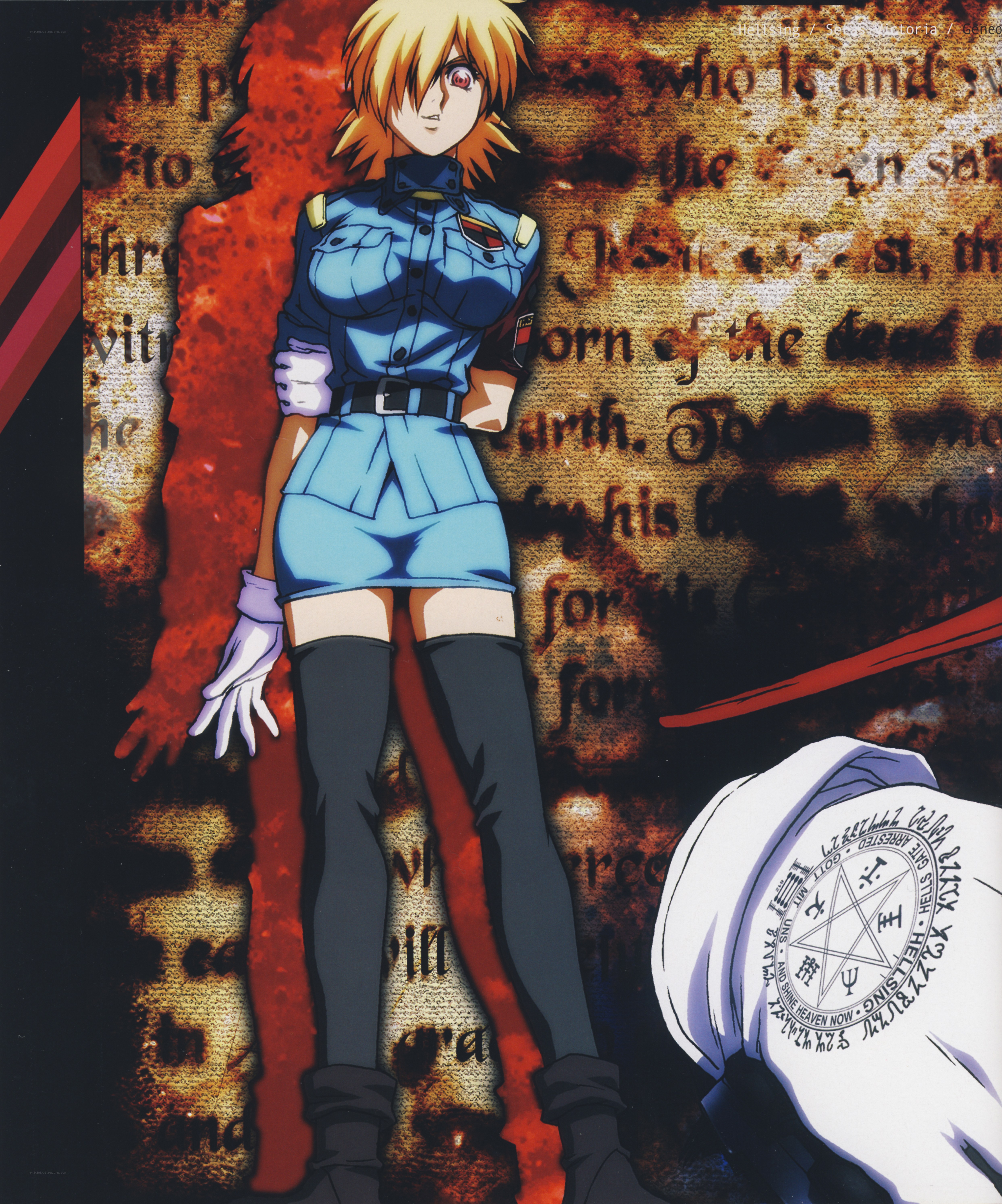anime character in blue uniform