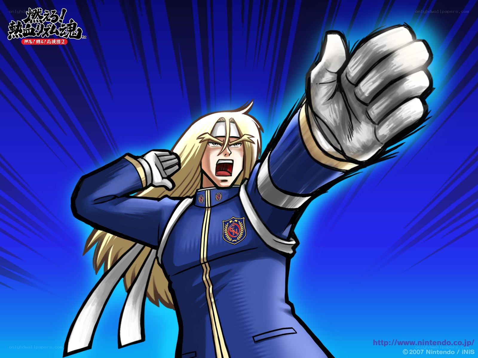 Anime character in blue uniform