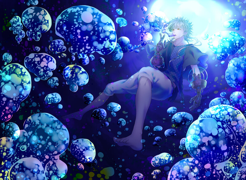 anime character in bubble world