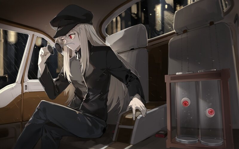 Anime Character in Car — Black