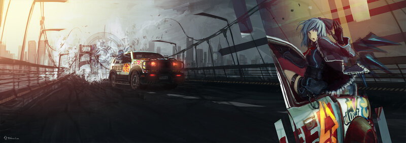 Anime Character in Car — Gray