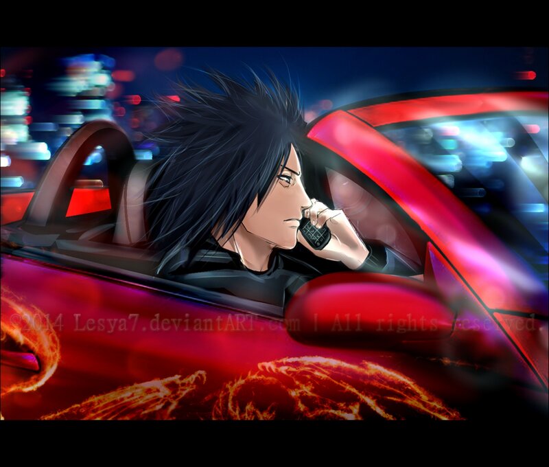 Anime Character in Car — Red