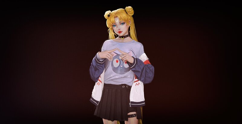 Anime Character in Casual Clothes — Yellow