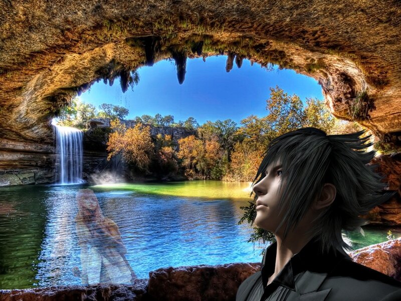 Anime Character in Cave — Blue