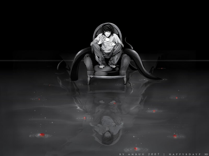 Anime Character in Chair — Black
