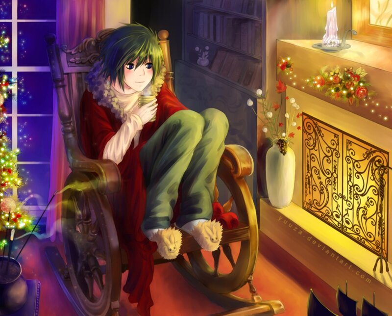 Anime Character in Chair — Red, Cozy
