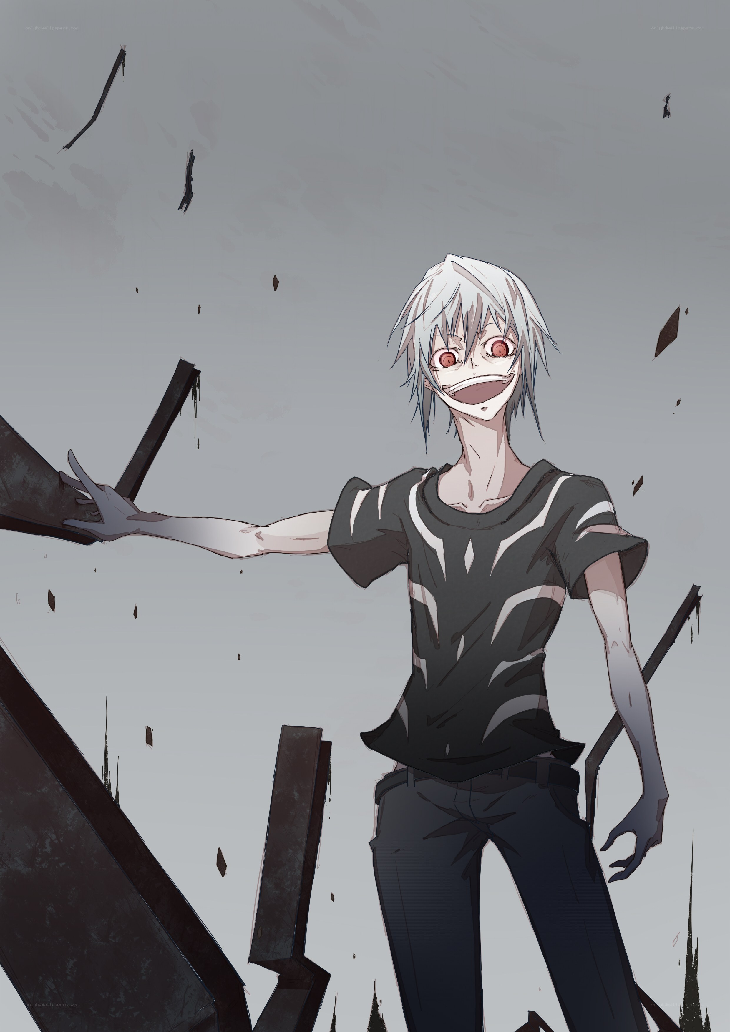 anime character in chaotic scene