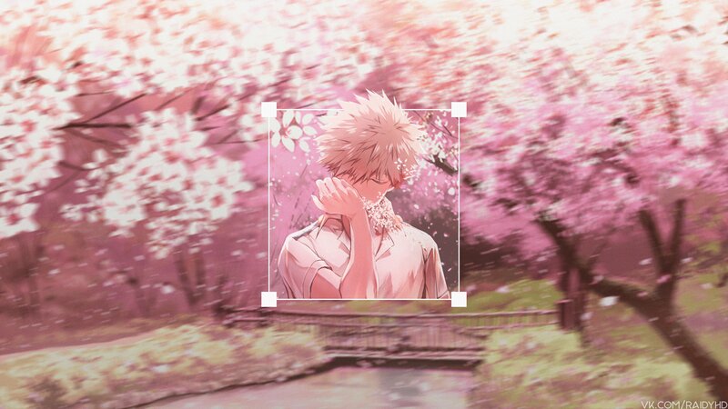Anime Character in Cherry Blossoms — Pink, Serene, Spring