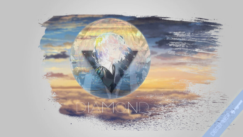 Anime Character in Circle — Blue, Dramatic
