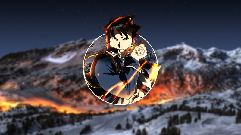 Anime Character in Circle — Blue