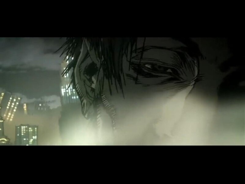 anime character in city at night