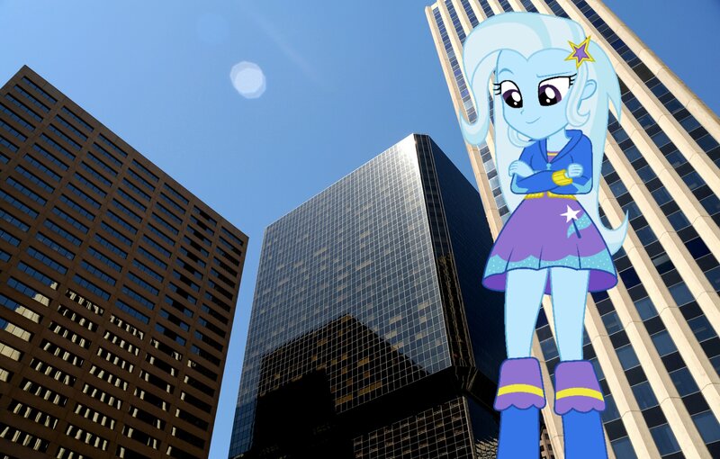 Anime Character in City — Blue, Confident