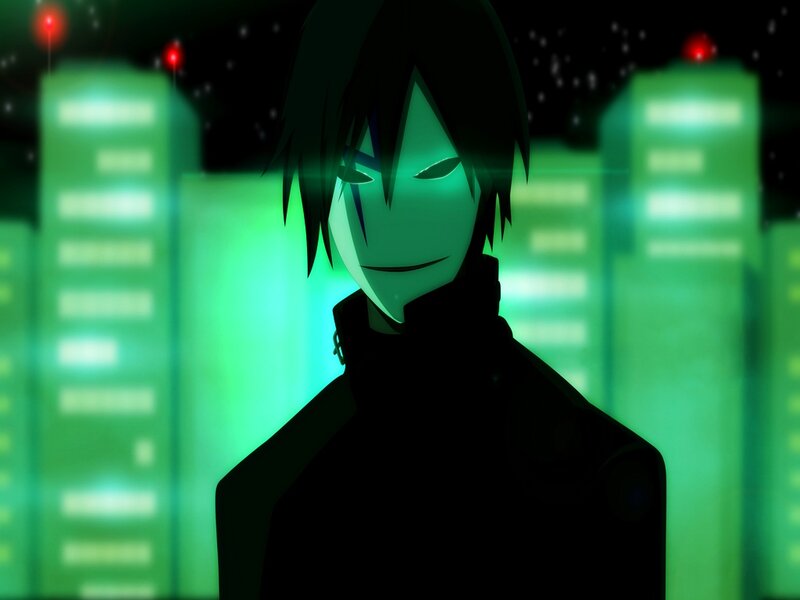 Anime Character in City — Green, Dark, Mysterious