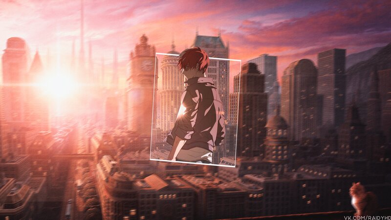 Anime Character in City — Pink, Dramatic