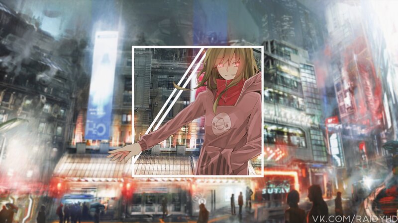 Anime Character in City — Pink
