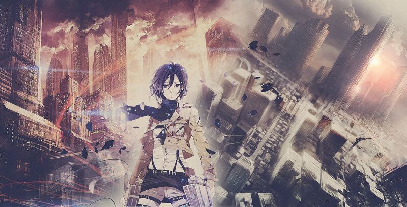Anime Character in City — Purple