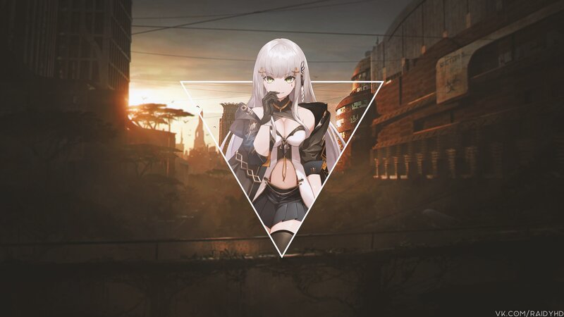 Anime Character in City — White, Dramatic