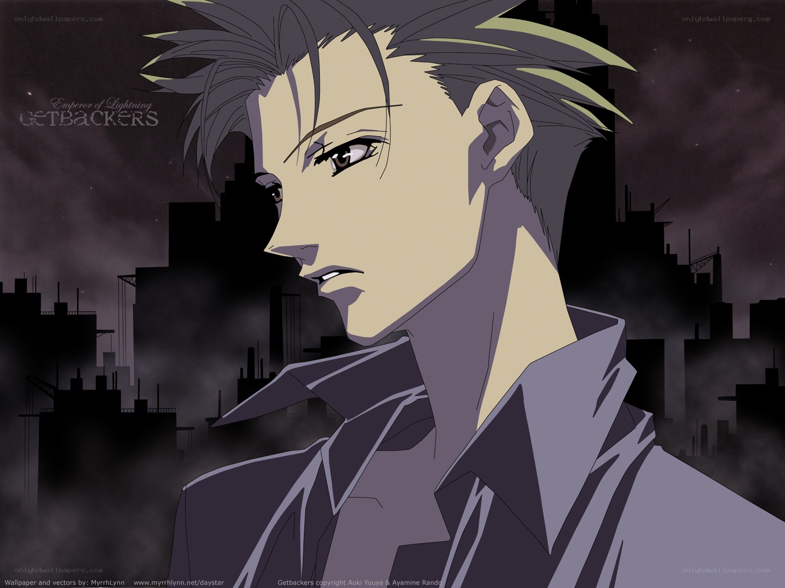 anime character in cityscape