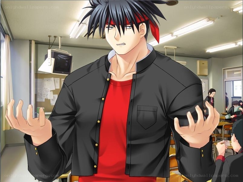 anime character in classroom