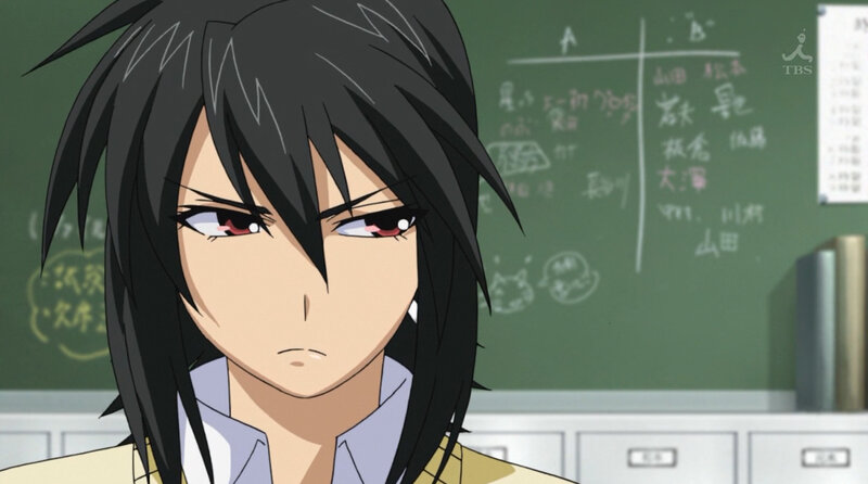anime character in classroom
