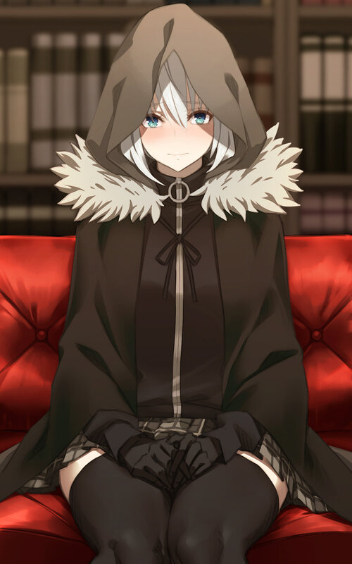 Anime Character in Cloak — Black, Calm