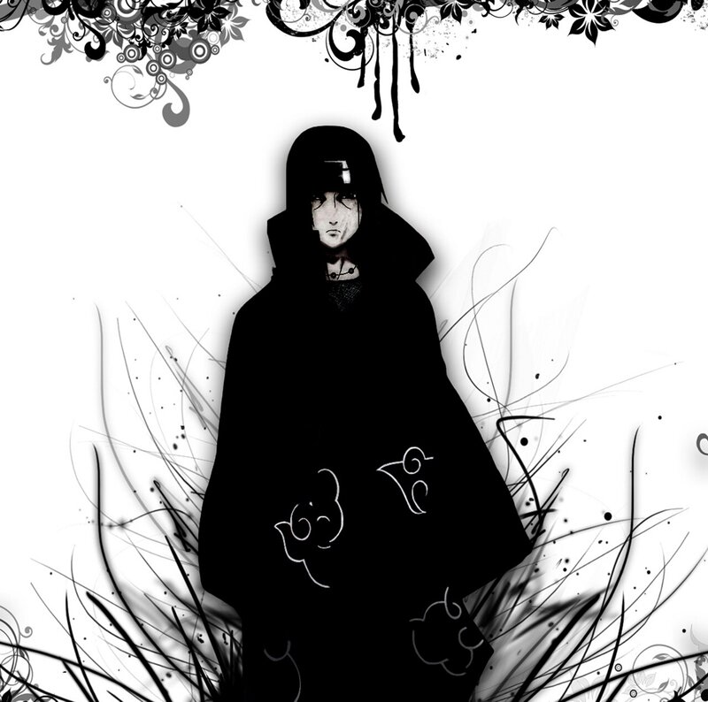Anime Character in Cloak — Black, Dramatic, Digital Art, Headband