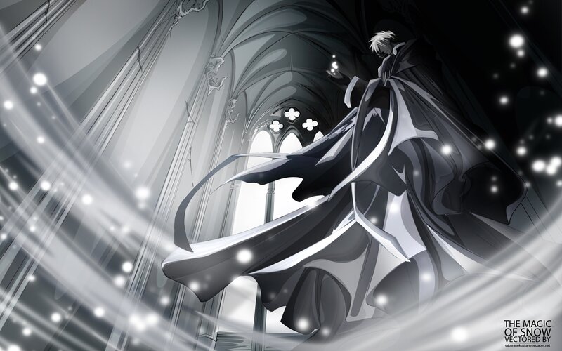 Anime Character in Cloak — Black, Dramatic, Digital Art