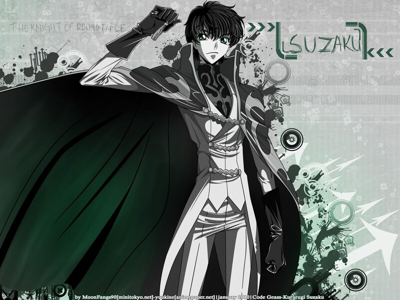 Anime Character in Cloak — Black, Dramatic, Green Eyes