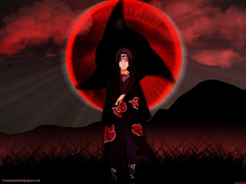 Anime Character in Cloak — Black, Dramatic, Night, Digital Art, Red Spiral