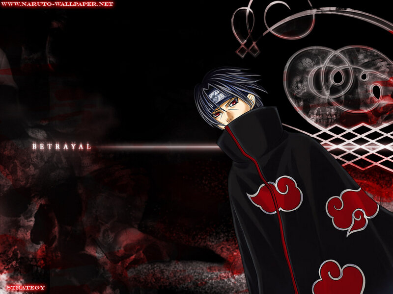 Anime Character in Cloak — Black, Dramatic, Red Clouds, Skulls