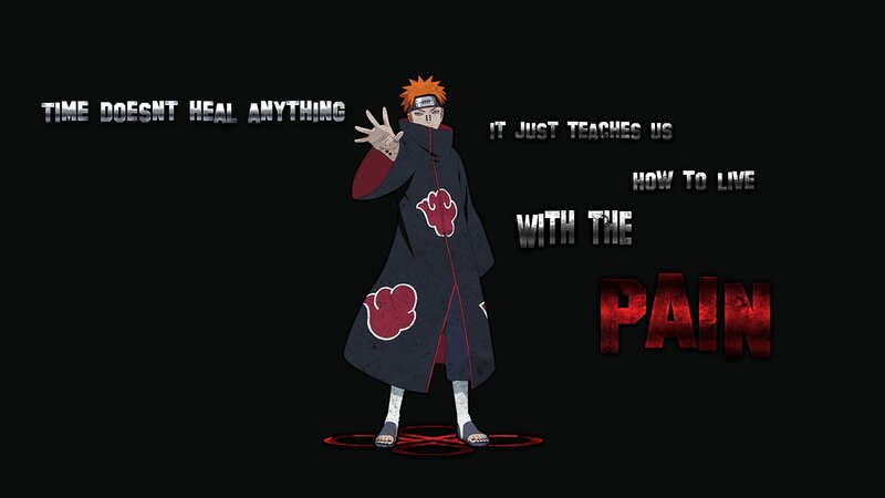 Anime Character in Cloak — Black, Dramatic, Text