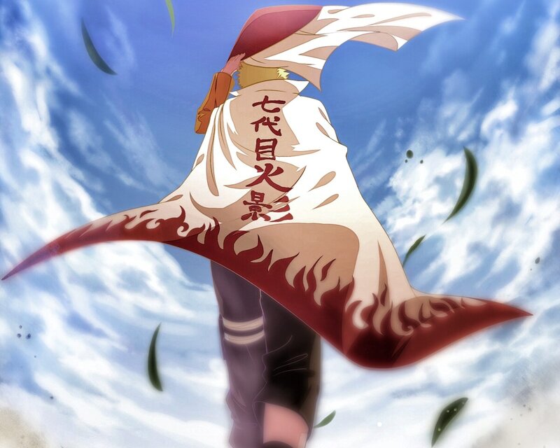 Anime Character in Cloak — Blue, Dramatic, Sky